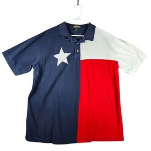 Tiger Hill Texas‎ Flag Design Patriotic Golf Polo Shirt 2XL